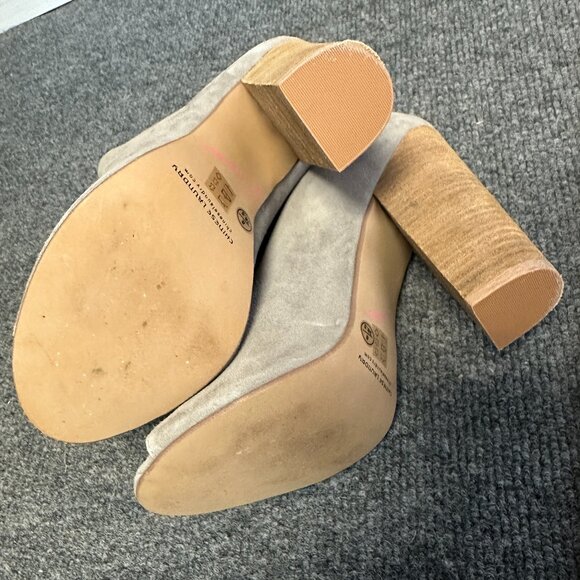 Chinese Laundry Size 8 Gray Slouch Boots Open Toe Sueded Kristin Cavallari - Picture 7 of 8